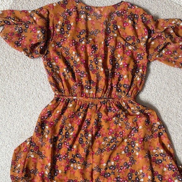 Eyeshadow Floral Midi Dress - Orange and Pink - Picture 6 of 6